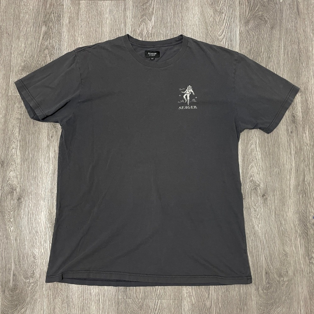 Seager Graphic T-Shirt Mens XL Black Houston Space Cowboy Astronaut Tee